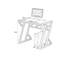 Mesa Equipo de Oficina Escritorio Escritorio de Vidrio Templado Tabla del Ordenador Escritorio Tipo de Marco de Metal for HAODAMAI (Color : B, Size : 80x60x75cm)