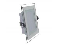 V-TAC 4737 - Luminaria de techo empotrable cuadrada led (cristal 6 W 3000 K luz blanca fría 450~550 lm ángulo de dispersión de 120° 100 x 100 mm exterior 40 mm con fuente de alimentación no regulable VT-602G SQ)