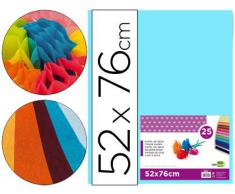 PAPEL SEDA LIDERPAPEL CELESTE 52X76 CM 18 GR -PAQUETE DE 25 HOJAS
