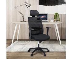 Silla ergonómica y ejecutiva de Malla Ajustable para Ordenador (Respaldo Alto, Respaldo Alto, giratoria, Respaldo Alto)