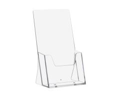 10 pieza DIN Largo (99 x 210 mm) Soporte para folletos (plana/Flyer Soporte/ – Expositor/Atril en formato vertical, transparente