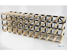 Cranville Wine Racks Classic 30/40 Botella de Armario Superior de Madera de Pino y Metal Negro Vino Rack Montado