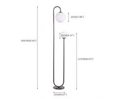 Lámparas de Pie Lámpara Vertical Piso Lámpara de pie esférica moderna de la cabeza doble del estilo nórdico, pantalla de cristal, dormitorio de la sala de estar Lámpara de cabecera de la oficina lámpa