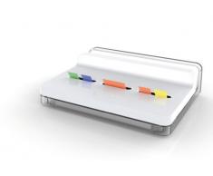 Post-It SLIM680 - Dispensador de etiquetas adhesivas (3 ranuras, 240 etiquetas) color blanco y transparente