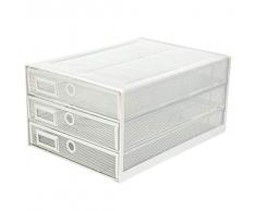 Exerz Cajón archivador de Oficina/Clasificador de Papel con 3 Cajones/Cajonera para archivadores/Organizador Para el Escritorio (Blanco)
