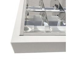Luminaria fluorescente, lámpara fluorescente, luz, lámpara de techo 4 x 18 W EVG doble parabólica de cuadrícula y balasto de Philips