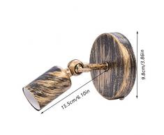 Fdit E27 Sostenedor de Lámpara de Pasillo de Cafetería de Barra de Estilo Retro de Pared con Zócalo Ligero Socialme-EU(Oro)