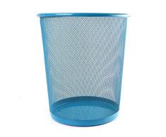Tutoy Nuevo Colorido Malla Metálica Basura Papelera Papel Canasta Neta Casa Oficina Durable-Azul