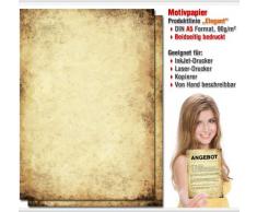 Paper-Media ALTES PAPIER - Papel con diseño impreso en ambas caras (formato DIN A5, 90 g/m², diseño de imitación de pergamino)