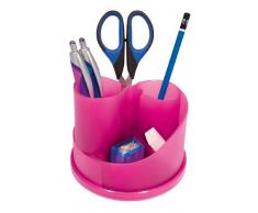 Wedo - Lapicero de escritorio (6 compartimentos, plástico traslúcido), color rosa