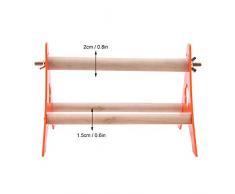 TOPINCN Trípode de Loro, Juguetes, Mesa de Madera Naranja, portátil, Reutilizable, Duradero, Juguete para Loros de Mascotas, tamaño Grande, Animales pequeños