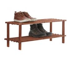 Premier Housewares Zapatero con diseño de rejilla, 2 estantes, madera de cedro oscura, 74 x 26 x 30 cm