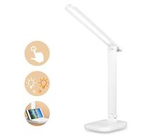 Lámpara de Escritorio LED, Lámparas de Mesa USB Regulable, [5 Niveles de Brillo, 3 Modos, Función de Memoria, Control Táctil ] para Leer,Estudiar y Cuidado de Ojos