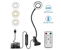 Lámpara-Led-Escritorio con Pinza Flexo, TASMOR Luz Lectura 40 Led 3 Modos Cuidado Ocular, Flexo Escritorio Brazo 360° Flexible, Brillo Ajustable Alimentación USB para Lectura, Estudio y Trabajo(8 W)