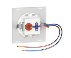 ledscom.de LED lámpara de Escalera FEX lámpara empotrable en la Pared, Blanca, Angular, 8,5x8,5cm, 230V, Azul