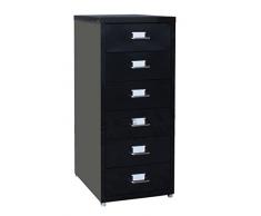 CAJONERA METÁLICA 6 CAJONES - NEGRA