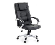 Cuero Silla ejecutiva Sillón masajes San Diego Silla con Masaje + Calefacción / Calefacción de asiento Color negro para Oficina Sillón de cuero Silla de oficina Silla giratoria favorablemente