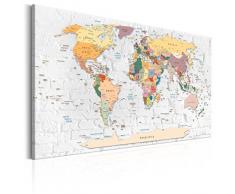 murando Tablero De Corcho & Cuadro en Lienzo 120x80 cm No Tejido XXL Estampado Memoboard Decoración De Pared Impresión Artística Fotografía Gráfica Poster Mapamundi k-C-0034-p-b