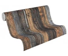 A.S. Creation 908612 Wood n Stone - Papel pintado estampado imitación madera, color beige, marrón y gris