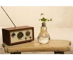 Kanggest.Jarron de Bombilla Florero en Forma de Bulbo Jarrón de Vidrio de Planta Flor Decoración de Escritorio Bombilla Transparente jarrón Recipiente en Maceta-Standable
