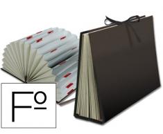 CARPETA FUELLE LIDERPAPEL FOLIO CARTON FORRADO NEGRA