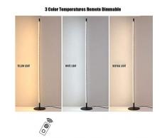 QHENS LED Lámparas de Pie para Salón, Lámpara de pie Inteligente con el Control Remoto Regulable, Bajo Consumo 3 Tipos de la Temperatura de de Luz Nocturna para Leer, Dormitorio, Oficina