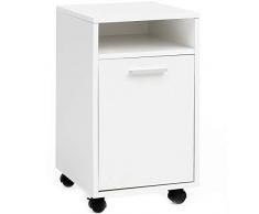 Wohnling WL5.928 - Cajonera con Ruedas (Madera, 33 x 60 x 38 cm), Color Blanco