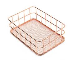 Tutoy Rosa Oro Metal Escritorio Lápiz Titular Oficina Casa Escritorio Papelería Organizador Decoración - #1