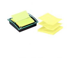 Post-it DS440-SSCYL - Dispensador Millenium, color negro y 1 bloc Z-Notas Super Sticky, 90 hojas/bloc, color Canary Yellow con líneas