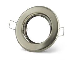 Foco empotrado con marco de acero inoxidable cepillado, casquillo GU10 incluido, orientable