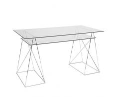 Sillatea Mesa Escritorio Ros Tow - Acero Cromado - Cristal