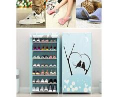 JINGJING 6 Niveles Zapatero Persiana Armario de Zapatos Protector Solar A Prueba de Polvo Zapatilla combinada Estante Armarios de almacenaje,D