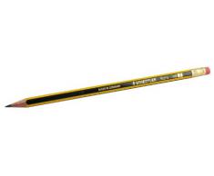 STAEDTLER Noris 122 - Caja con 12 lápices de graduación HB y goma, negro / amarillo