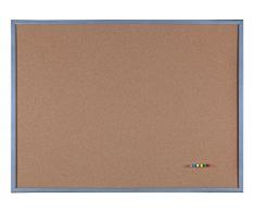 Corcho pinn Pizarra con marco plateados, diferentes tamaños, 80 x 60 cm