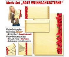 20 piezas papel de escribir juego completo con rojo Navidad papel para cartas sobres DIN largo sin ventana