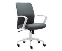 IntimaTe WM Heart Silla Ejecutiva de Oficina de Tela Silla Giratoria de Escritorio para Computadora Hogar y Oficina, Diseño Moderno de Reposabrazos con Base Cromada (Gris)
