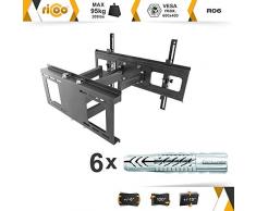 RICOO R06-F, Soporte TV Pared, Giratorio, Inclinable, Televisión 40-75 (102-191cm) Brazo Universal, Televisor LED/LCD/Curvo, VESA 300x200-600x400