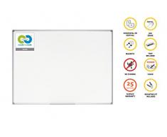Bi-Office Earth - Pizarra Blanca Magnética, Acero Esmaltado con Marco de Aluminio, 120 x 90 cm