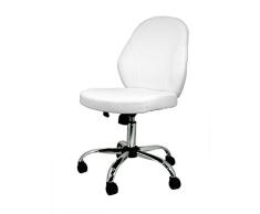 La Silla Española Oviedo Silla de Oficina y Despacho, Piel Sintética, Blanco, 54x47x94 cm