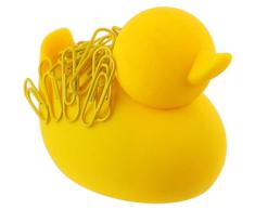 La chaise longue 37-1F-010 - Portaclips, magnético, incluye 30 clips amarillos, diseño de pato, color amarillo