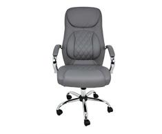 La Silla Española Viveiro Silla De Oficina, Piel, Gris, 125 X 64 X 52.50 Cm