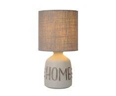 Lucide Cosby – Lámpara de mesa – Diámetro 16,5 Cm – Color Blanco, cerámica, gris, E14 40 wattsW 230 voltsV