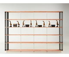 Skaffa Estanteria WOOD Libreria en Madera Maciza Modular Design estantes repisas. Made in Italy cm. H 211 X 200