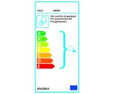 Eglo 88489 Milton - Lámpara de pared para exterior (acero galvanizado y cristal transparente, bombilla E27 de 60 W no incluida, grado de protección IP44, altura 31 cm, alcance 31 cm)