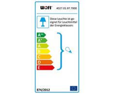 Wofi – Lámpara de pared, Acero, E27, 13 W, acero inoxidable cepillado sin acabar, 16.5 x 11 x 23.5 cm