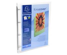 Exacompta 51968E - Carpeta de cartón (A4, 4 anillos), color blanco