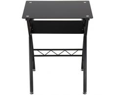 Miadomodo - Mesa para ordenador con tablero de vidrio templado - aprox. 60/45/76 cm - color negro