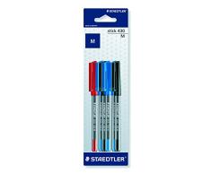 STAEDTLER Stick 430 - Blíster con 6 bolígrafos, colores surtidos