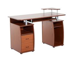 HOMCOM Mesa de Ordenador PC Oficina Despacho Dormitorio Hogar Escuela Escritorio Madera 120x55x85cm