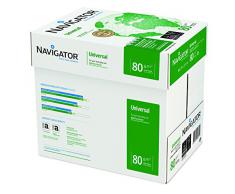 Navigator NAV0317 Universal - Folios de papel multifunción (5 paquetes de 500 hojas, 80 g/m², tamaño A4), color blanco